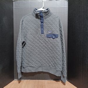 Patagonia Organic Cotton Gray and Blue Pullover Womens Medium